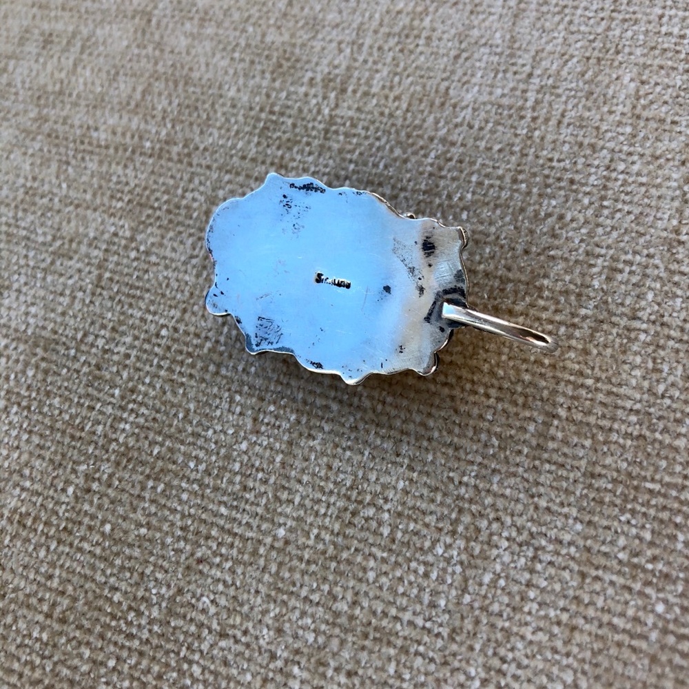 Sterling silver and turquoise pendant - Picture 2 of 2